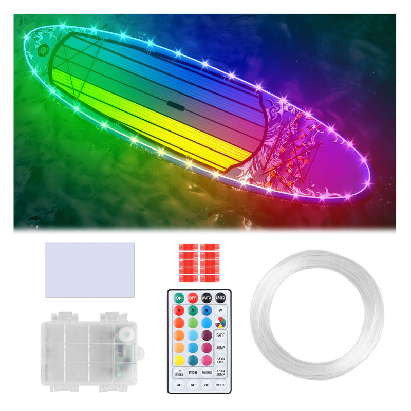 26 Ft Kayak Paddle Board Lights, Battery Operated Led Boat Interior Lights with Remote Control, 16 Light Colors & 7 Modes Waterproof Led Light for Boats Kayak Yacht Pontoon 26ft
