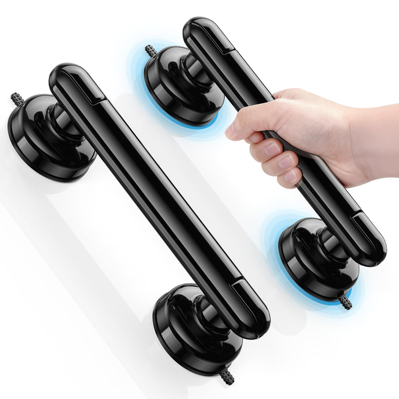 JOTPE 2 Pack Grab Bars for Bathtubs and Showers, No Drilling & Removable Shower Grab Bar Easy to Install, Heavy Duty Suction Grab Bars for Shower, Safety Shower Handle for Balance (11 inch)