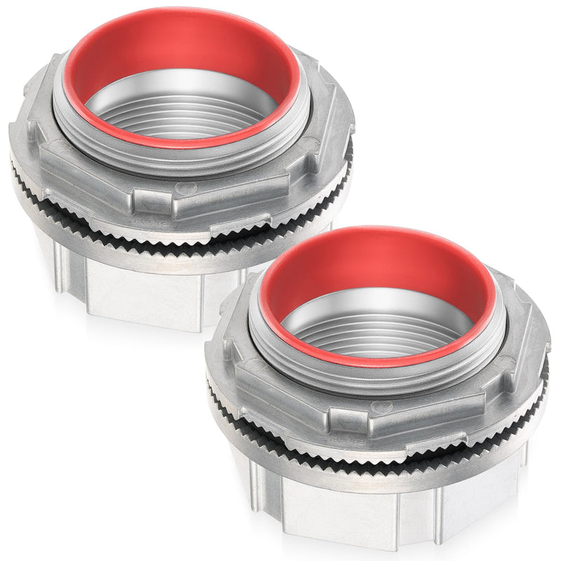 Relaxweex 2 Pcs 2 Inches Watertight Conduit Hub Fittings with O-ring and Threaded Connection Liquid Tight Conduit Connector 2 Inch