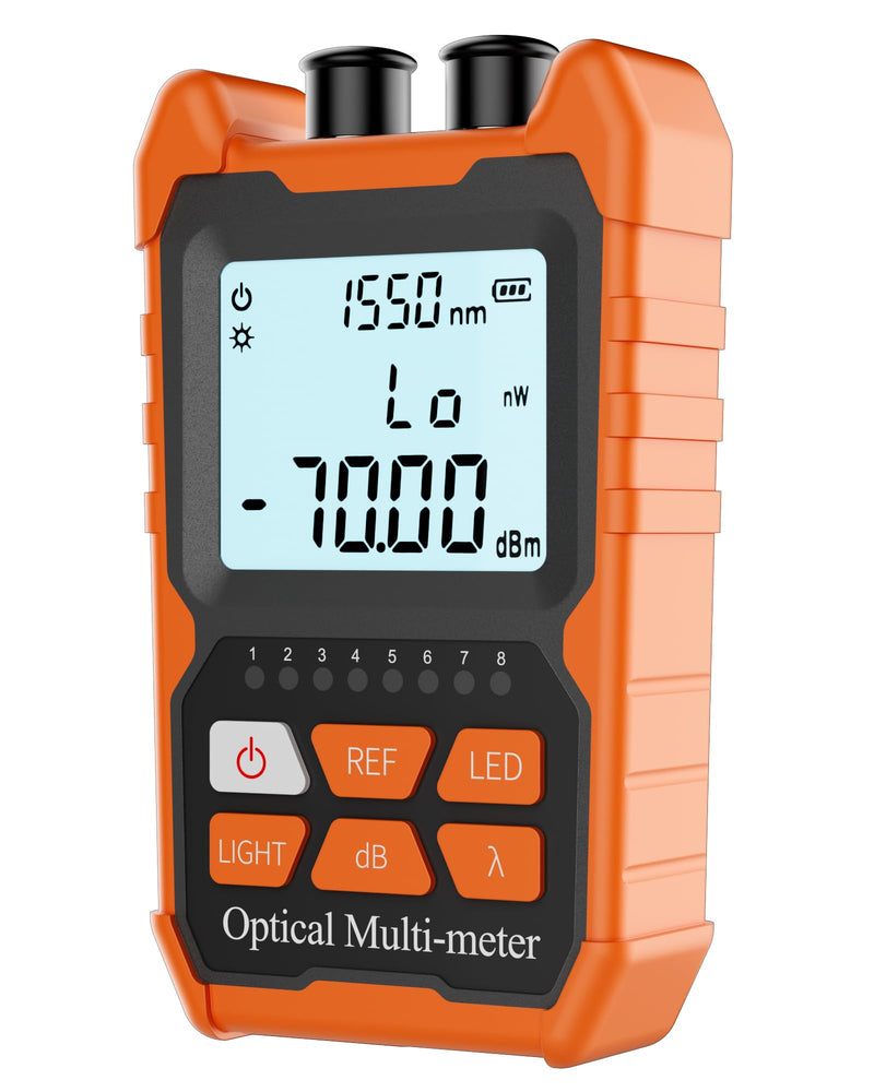 Optical Power Meter, Rechargeable OPM-VFL Fiber Optic Cable Tester, with 2mW Visual Fault Locator, Supporting RJ45 Testing, ST/FC/SC Universal Interface for Optical Measurement OPM-VFL-2
