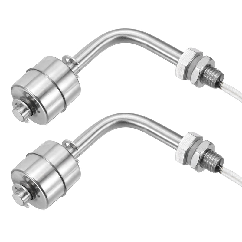 MECCANIXITY Stainless Steel Float Switch, 78mm Rod 110V DC 0.5A Horizontal Water Level Sensor M10 Thread Single Tank Liquid Level Controller for Pump/Alarm 2 Pcs