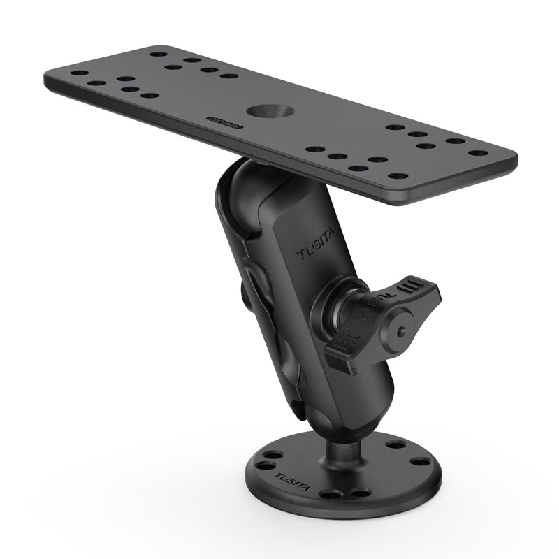TUSITA Universal Marine Electronic Mount - B Size Medium, Aluminum Fish Finder Mount with 1" Ball for Boat, 360° Rotation, High Salt Water Resistant, Compatible with Garmin, Lowrance and More Medium Arm