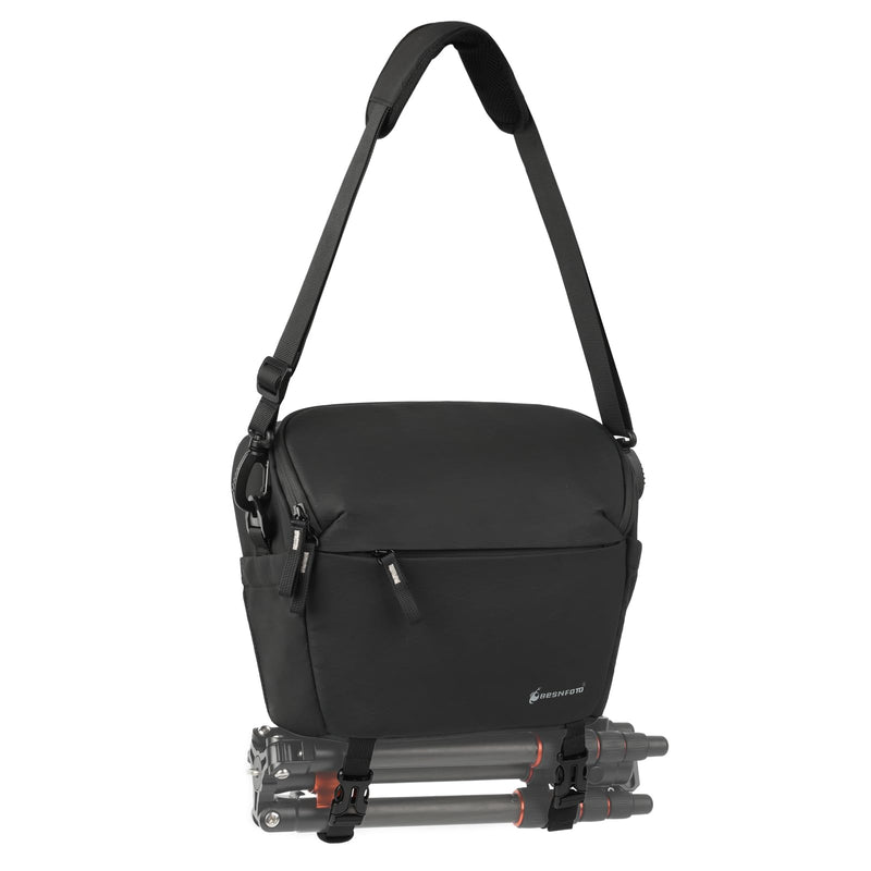 Camera Bag Crossbody Waterproof Sling Purse Case Small Photography Shoulder Messenger Bag Backpack with Tripod Holder for DSLR SLR Mirrorless Camera Black
