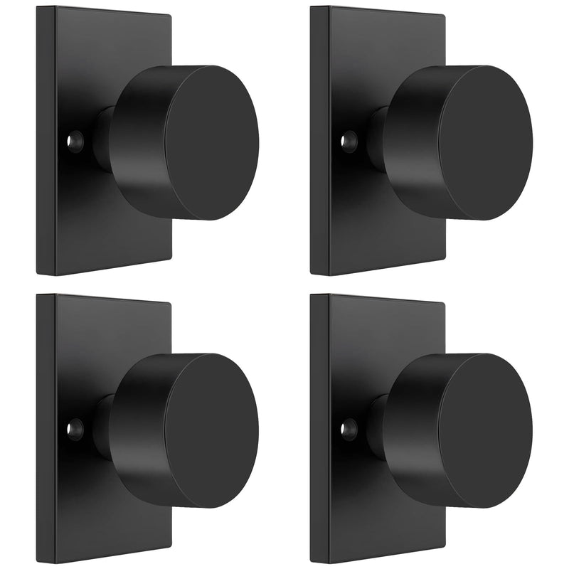 Dummy Door Knobs Black, Heavy Duty Zinc Alloy Closet Door Knobs Interior, No-Turning Single Side (4 Pieces/2 Pack) Dummy 2