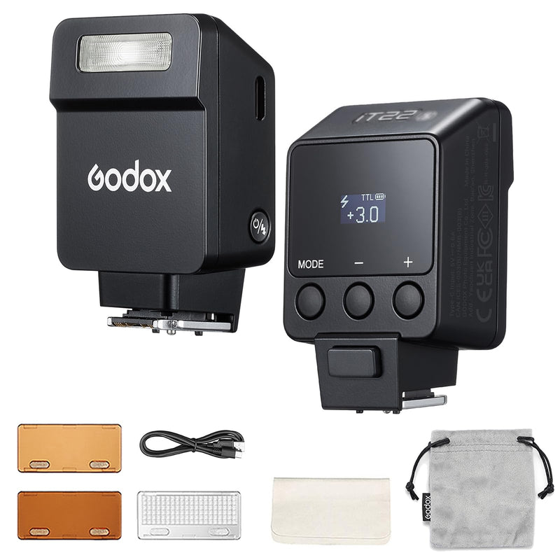 Godox iT22 S Flash for Sony, iT22-S Mini TTL Flash with Intuitive Screen | 1.5s Recycle, 700 Full Power Flashes, USB-C Charge, Built-in Battery, GODOX iT22 iT22S Pocket Flash Speedlight for Sony iT22-S for Sony