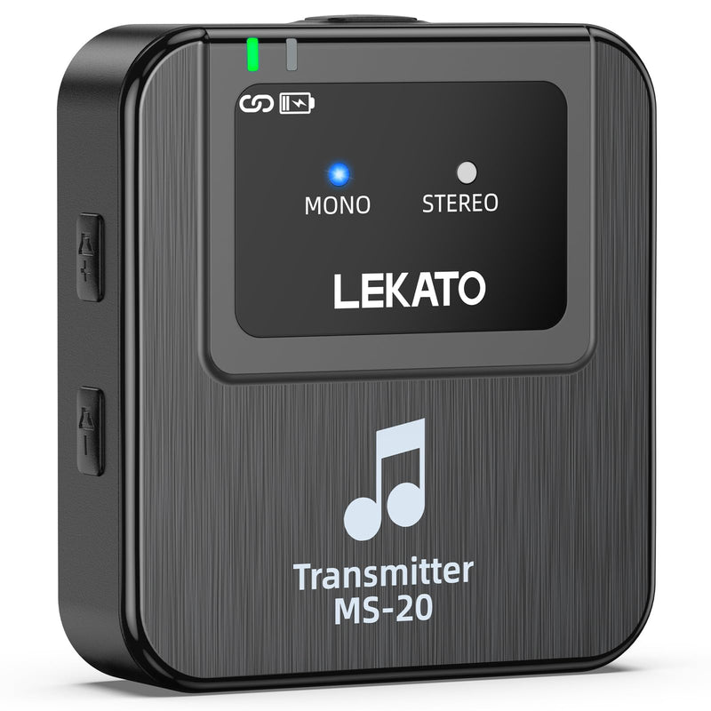 LEKATO Wireless in-Ear Monitor MS-20 Charging, with 1Transmitter, 2.4G IEM System Auto-Pairing, OTG Support, One to More, in-Ear Monitoring for Studio,Live,Singer,Band (1 Transmitter)