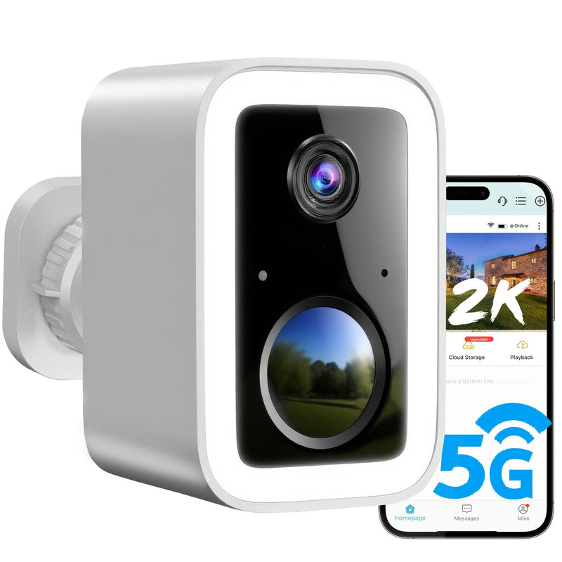 2K Security Cameras Wireless Outdoor, Free Cloud Storage, Integrated Spotlight & Siren, AI Motion Detection, 2-Way Audio, 1-6 Months Battery Life, Cameras for Home Security Support 5GHz WiFi, IP66 1 Pack