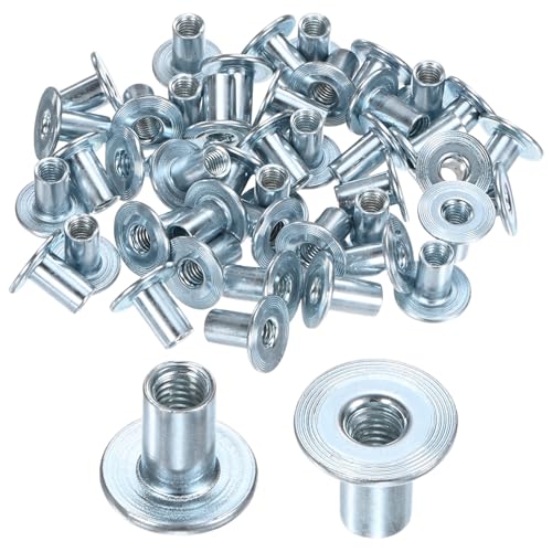 M METERXITY 50-Pack M6x15mm T-Nuts Zinc Plated Carbon Steel Tee Nut Silver