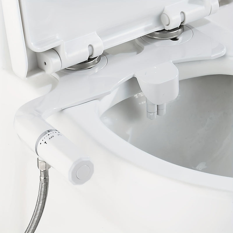 Ultra-Slim Bidet Toilet Attachment, Self-Cleaning Retractable Dual Nozzle (Rear & Feminine Wash), Non-Electric Bidet for Toilet with Adjustable Water Pressure, No Seat Gap, Easy DIY Install (White)