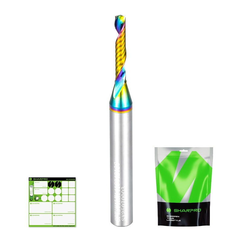 O Flute Upcut Spiral Router Bit 1/4 Inch Shank 1/8" Cutting Dia. 3/4" CL. 2-1/2"OVL. Carbide Single Flute CNC Router Bit, Ideal for Aluminum, Plastic, Acrylic, Wood, MDF and PVC 1/8"DIA - 3/4"CL - 1/4"SHK