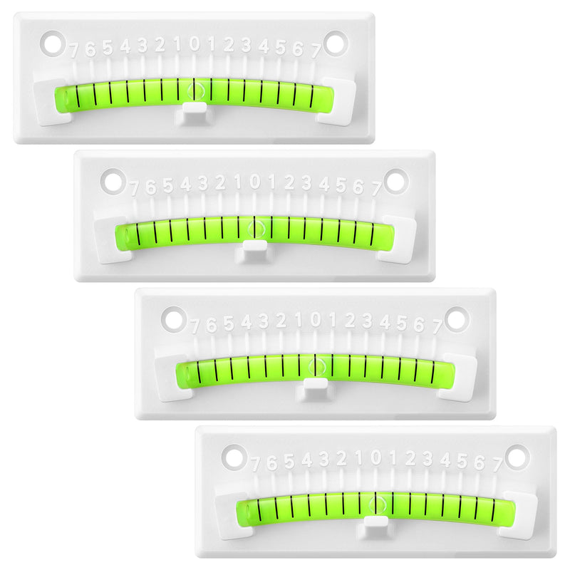 HooLing RV Level Bubble, Graduated Scale Levels for Precision Leveling, Stick on Leveling System for RV, Camper, Trailer and Caravan, High Visibility Bubble Level (White,4 Pack) 4 White