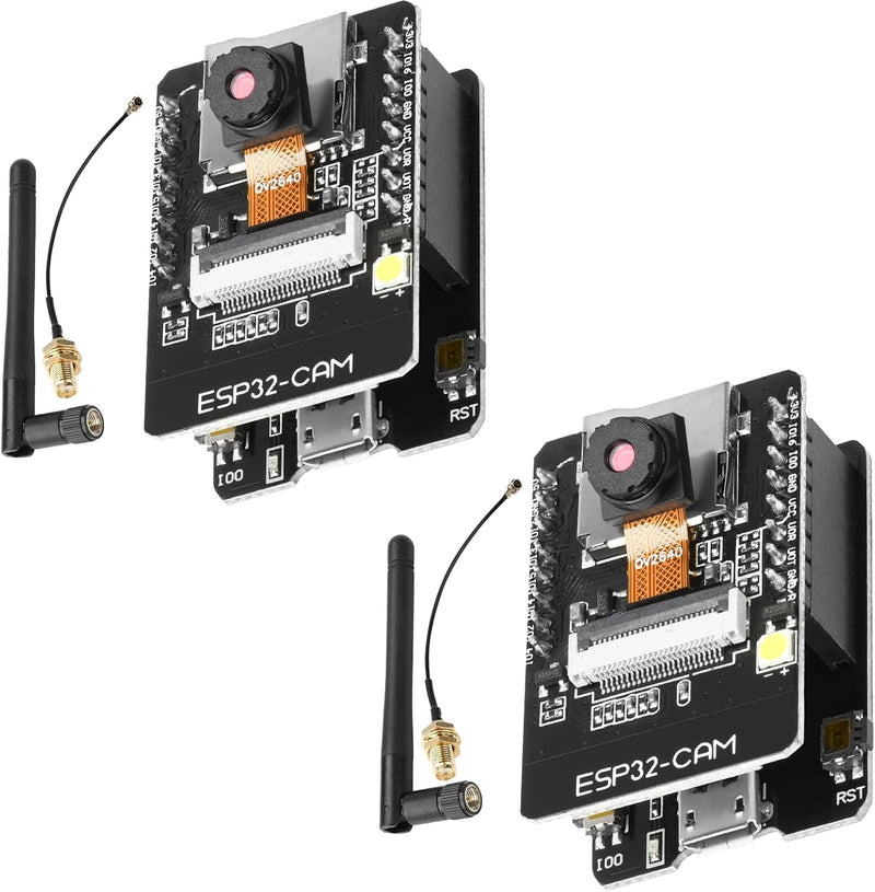 2-Pack ESP32 CAM Development Board, for ESP32-CAM MB WiFi/Bluetooth Development Board, DC 5V Dual Core Development Board with 2.4G Antennas IPEX, OV2640 Camera TF Card Module 2PCS