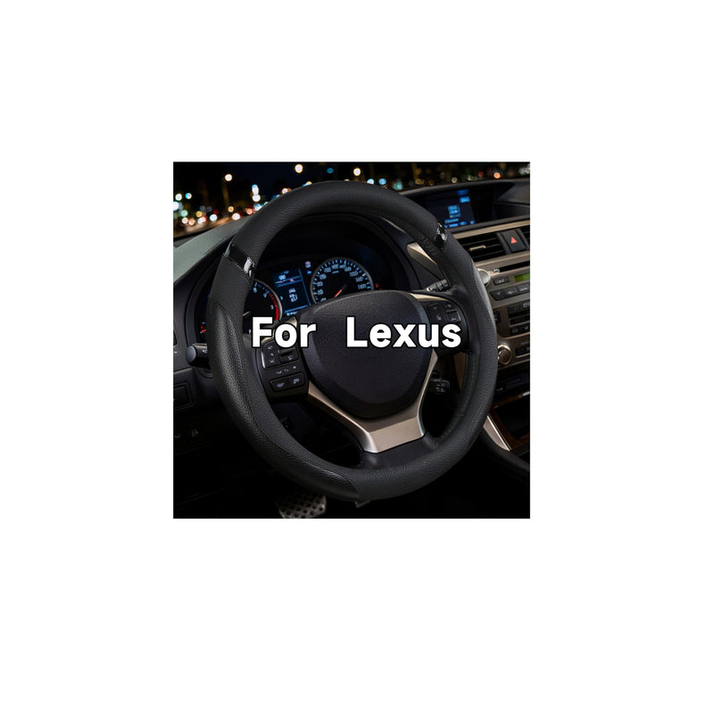 Steering Wheel Cover Customized Fit for Lexus RX270 RX330 RX350 RX400h ES200 ES300h NX200 NX300 NX350h UX200 UX260h UX300h GS300 GX350 IS300 IS350 IS200t CT200t (Black) Black