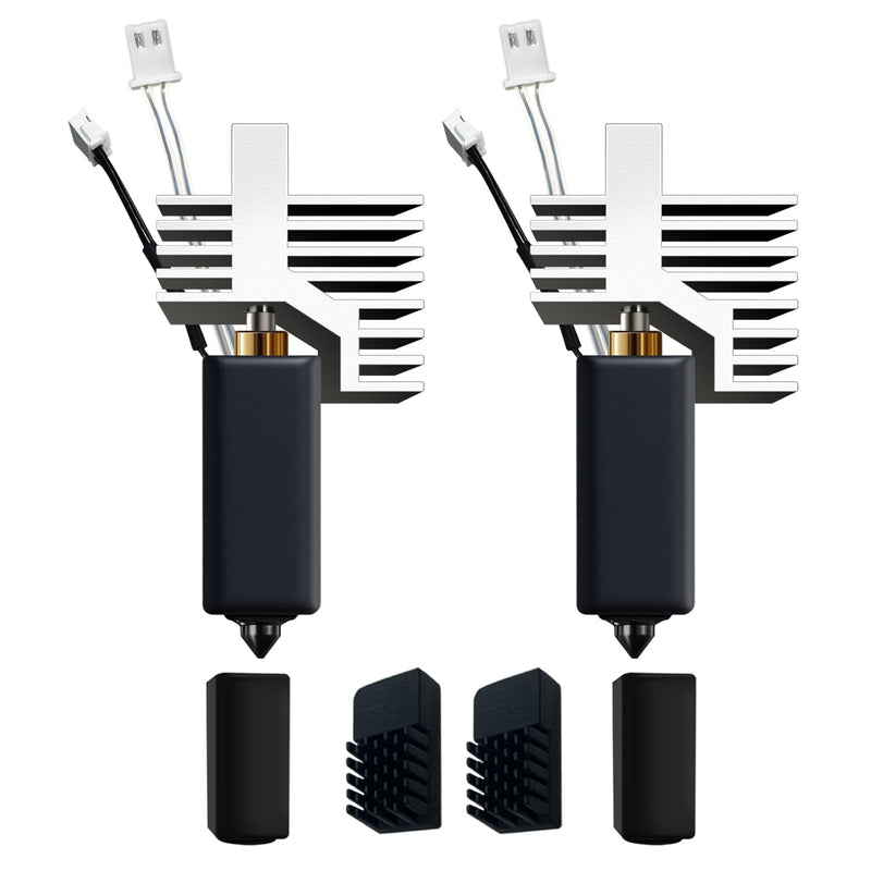 0.2MM 0.4MM Centauri Carbon Hotend Kit with Fully Hardened Steel Nozzle Wear Resistant & High-Temp Resistance of 500℃ for Elegoo CC 3D Printer, Extra 2 Pcs Silicone Sock and 2 Pcs Nozzle Wiper 0.2/0.4MM