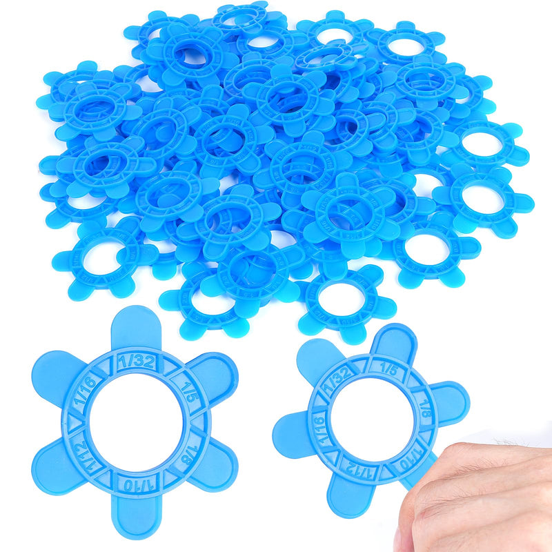 200 Pcs 6-in-1 Hexagon Tile Spacers 1–5mm Reusable Large 2.64 inch Plastic Tile Leveling Shims, Colour Coded Gap Clips for Wall & Floor Tiling, Fast Removal (Blue) 200 Blue