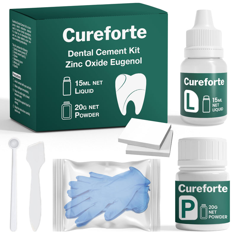 Zinc Oxide Eugenol Dental Cement Kit – Professional Temporary Crown & Bridge Glue for Tooth Fillings | Self-Curing, Strong Bond, and Pulp-Soothing Formula | Easy-to-Use Dental Repair Kit