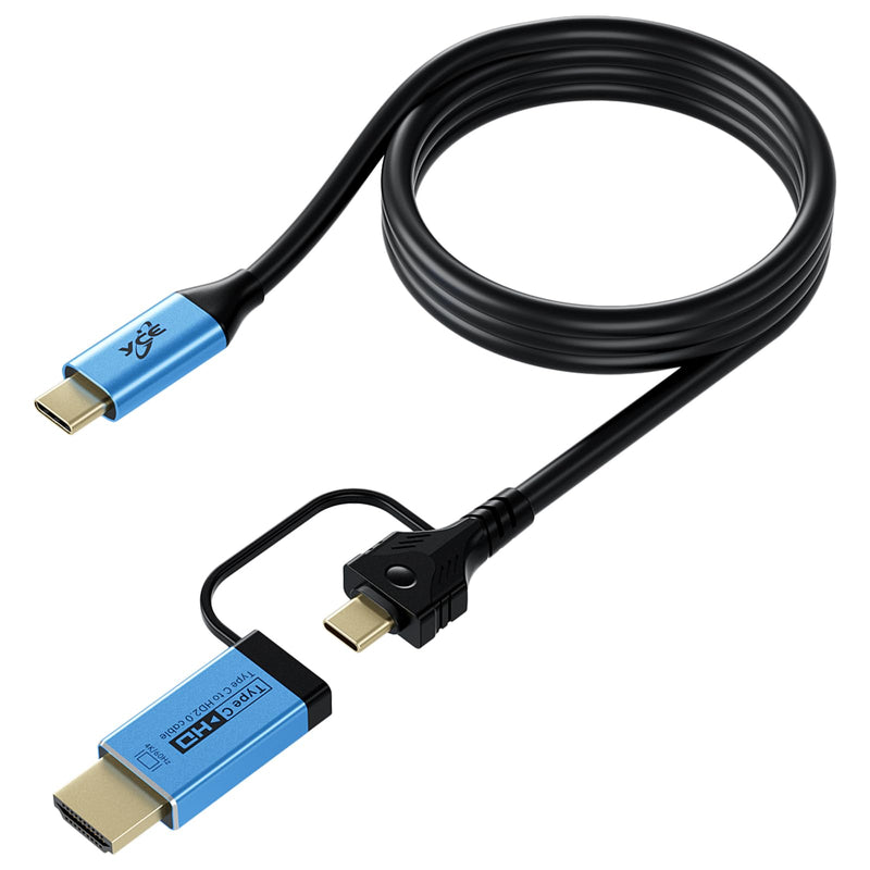USB C to HDMI Adapter Cable,USB C to USB C3.2 Gen 2 Cable 4K60Hz with 240W Power Delivery10Gbps Data Type-C to HDMI Adapter for Thunderbolt 3/4, MacBook, iPad Pro, iPhone 17/16/15 Pro | Plug and Play V292