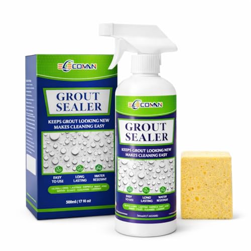 17.6 OZ Heavy Duty Pro Strength Grout Sealer Spray for Tile, Marble, Floors, Bathroom Showers and Countertops. Clear Protector Formula – Penetrating Sealant Offers Superior Waterproof Protection