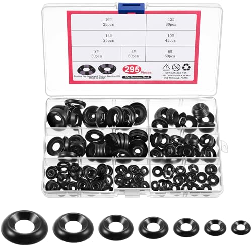 Yaocom 295 Pcs Stainless Steel Countersunk Cup Washers Black Finish
