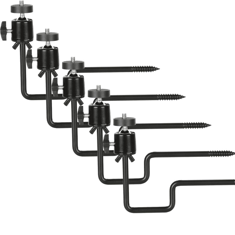 5Pcs Trail Camera Tree Mount, 1/4" x 20 Screw 360° Rotatable Interface Screw Mounting Bracket for Trail Cameras, Security Camera Holder, Hunting Accessories for Game Cam Solar Panels, etc. black-5