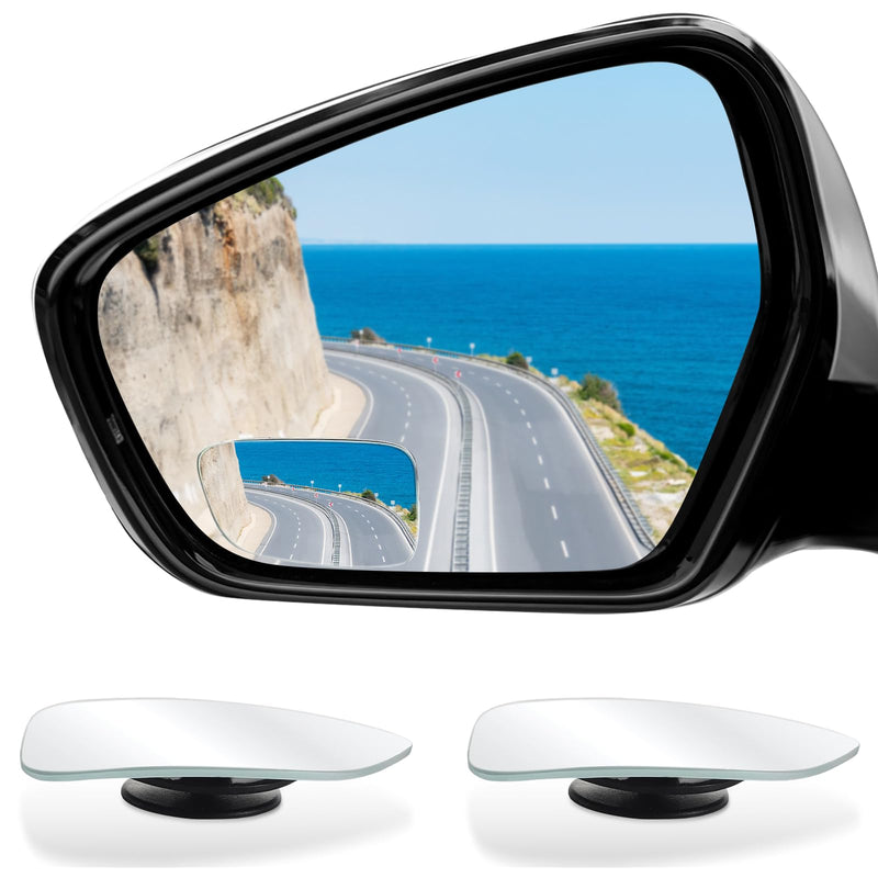 Blind Spot Mirror, HD Glass Frameless Convex Side Blindspot Mirror for Car, Car Accessories, Side Mirror Blindspot Mirrors with Adjustable Stick for SUV and Trucks