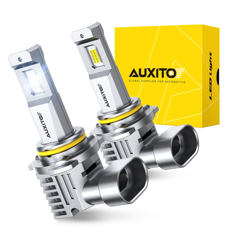 AUXITO 9005 LED Bulbs HB3 Light 6500K Daylight White Ultra-Bright, 60W Fanless Fog Light Bulb,True 1:1 Size, Plug-N-Play, Pack of 2 9005/HB3