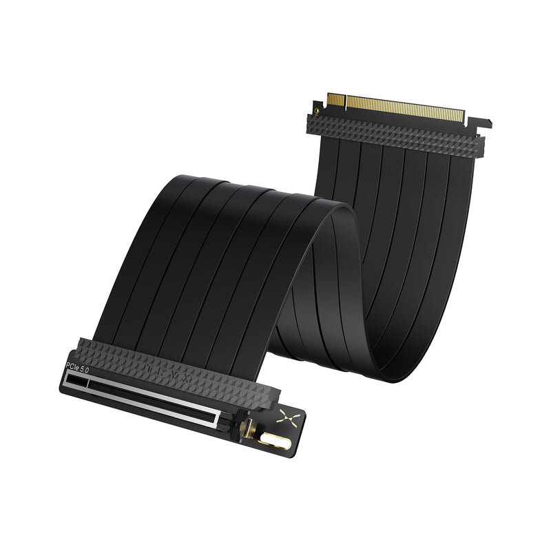 TRYX String PCIE 5.0 x 16 Riser Cable 200mm 128GB/s Vertical Graphic Card/GPU Mount Flexible PCIE 4.0 Support Near-Zero Signal Loss with EMI Shield for RTX 4090/5070/5080/5090RX 9070XT/7900XT Black