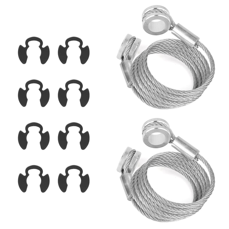 2pcs Hood Control Cable with 8pcs Circlips, Hood Release Latch Cable Replacement for Peterbilt 357/375/377/378/379 (1987-2010), Replaces Parts Accessories HLK2047 L92-6000-0718 924-5402