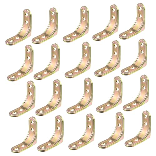  [AUSTRALIA] - iplusmile 20 Pack 90 Degree Brackets Heavy Duty L Bracket Joint Fastener for Furniture Reinforcement Pre-Drilled Countersunk Hole Metal Corner Brace 1.96 X 1.96 X 0.78 in