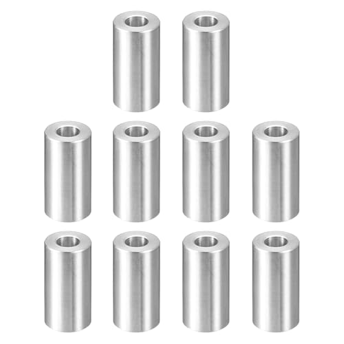 uxcell 10Pcs Aluminum Spacer 3/4" OD x 3/8" ID x 1-7/16" Length Screw Standoff Bushing Plain Finish Unthreaded Round Metal Spacer for Screws Bolts and Rods, Silver 1-7/16"