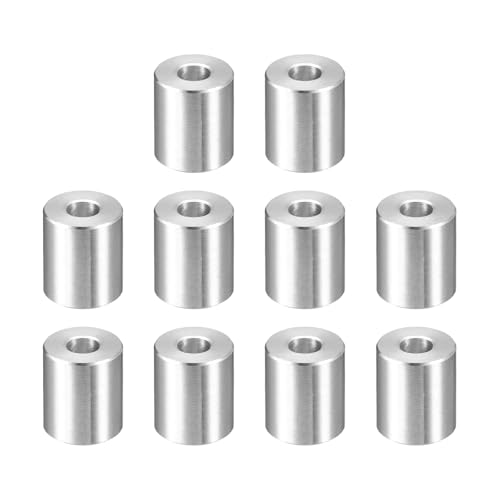 uxcell 10Pcs Aluminum Spacer 3/4" OD x 5/16" ID x 7/8" Length Screw Standoff Bushing Plain Finish Unthreaded Round Metal Spacer for Screws Bolts and Rods, Silver 7/8"