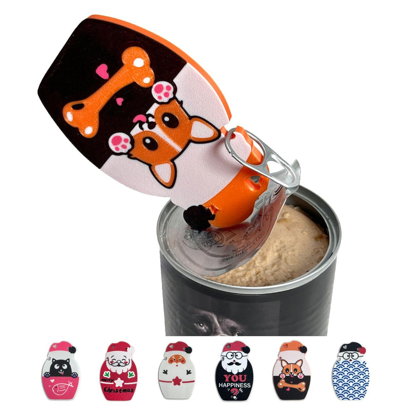 Pull Tab Opener for Food Cans Fridge Magnets Tab Openers for Seniors Cute Cat Dog Food Can Opener Tool for Long Nails Arthritis Sore Hands Dog