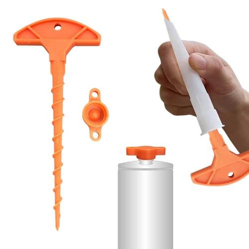 Caulk Tube Saving Caps and Unclogger,Reusable Caulking Saver Cover Tool Accessory,Seal and Preserve Open Caulking Tubes for Prevent Drying and Leakage,2 Piece Set Orange