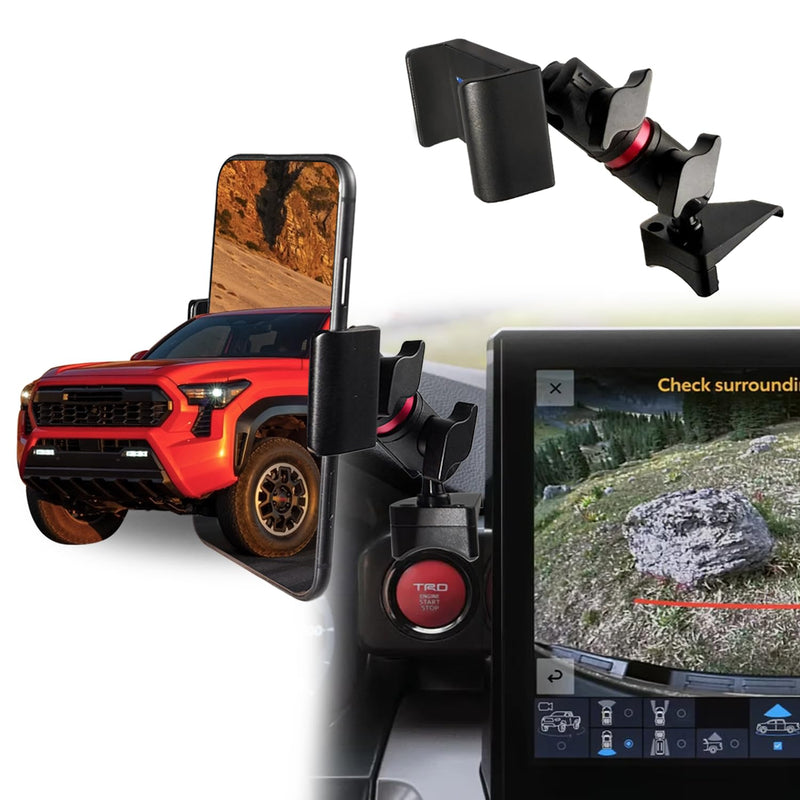 2026 Tacoma Start Button Phone Mount for Toyota Tacoma 2024-2026 | 4Runner 2025 Accessories | Aluminum Telescopic Phone Holder |Thick Case Friendly Car Mount for iPhone 16/15 Pro Max, Galaxy S24