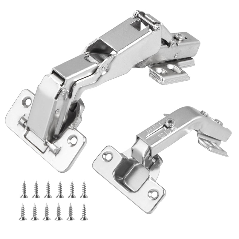 HBL' 165° & 135° Soft Close Cabinet Hinges for Lazy Susan Bifold Doors, Concealed European Hinges, Full Overlay, Adjustable Hinge, 2 x 165° + 2 x 135° Hinges for Pie Cut Corner Cabinets 1 Set