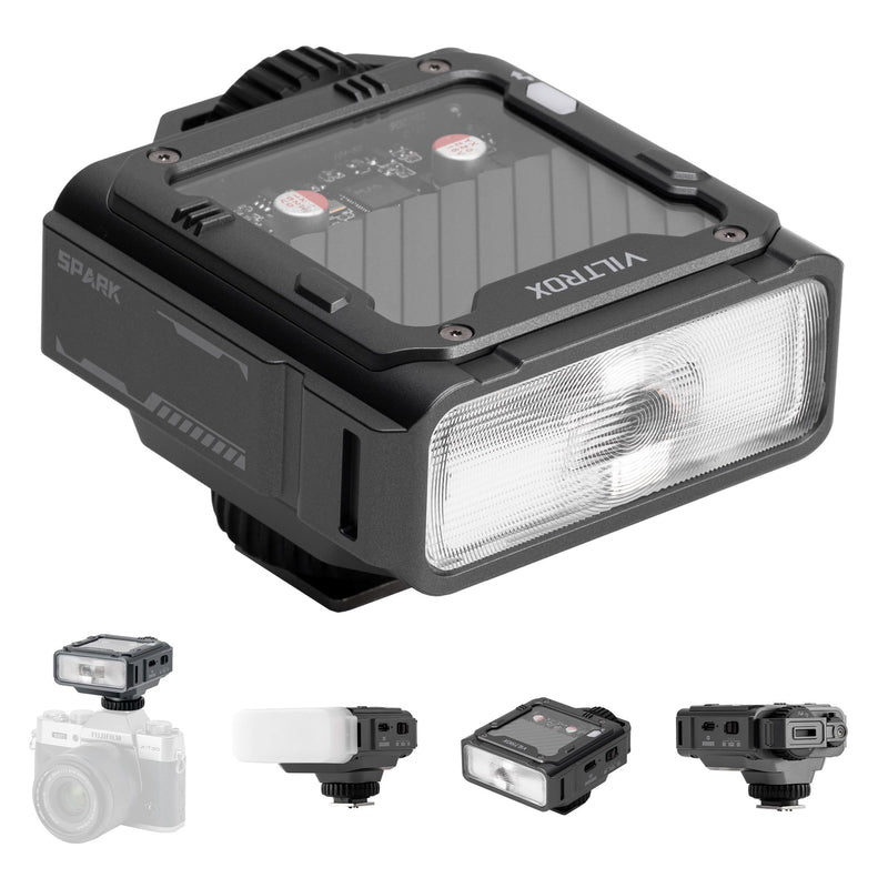 VLITROX Spark Z3-F TTL Camera Flash for Fujifilm | Hot Shoe-Mount Flashes Speedlite, TTL Auto & Manual Modes, 1s Recycle, 650 Shots Battery Life, USB-C Rechargeable，Gray Spark Z3-F Camera Flash