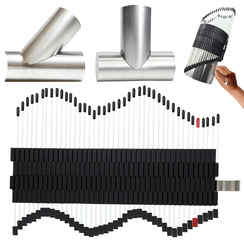 Multi Surface Pipe Profiling Tool, Pipe Cutting Template Multi Functional Shape Duplicator, Lightweight and Wear-Resistant Fiberglass Material for Tiles Floors DIY Pro Plumbing 0-3" Pipes