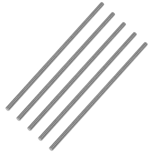 M8-1.25 x 200mm Fully Threaded Rod, 304 Stainless Steel All Thread Stud, High Strength Corrosion Resistant for Furniture, Machinery, DIY Projects（5 Pack） M8