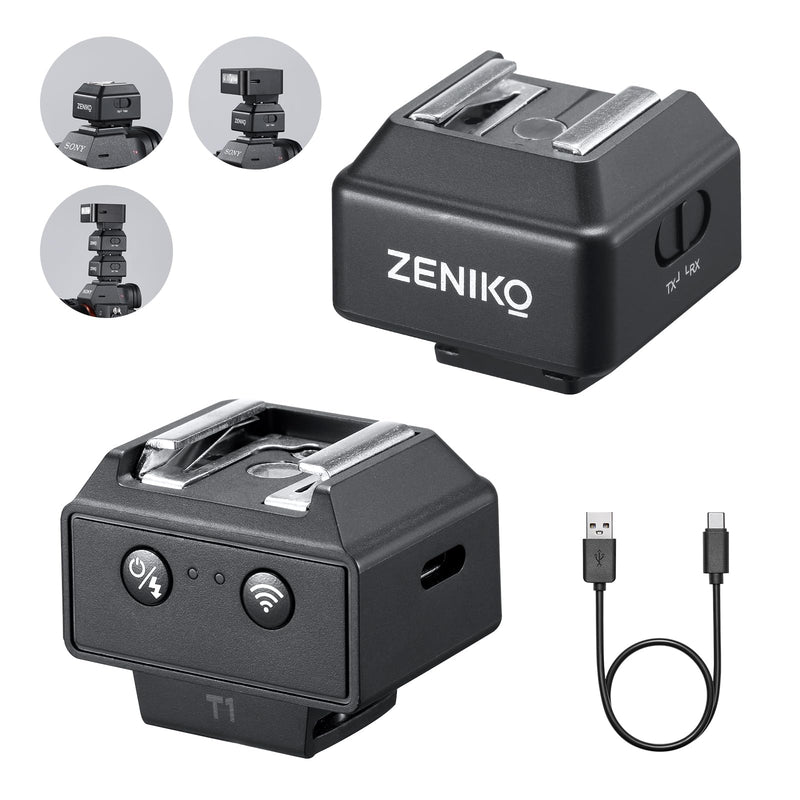 T1 2.4G Wireless Mini Flash Trigger for Canon Nikon Sony DSLR Cameras Wireless Flash Trigger Transmitter and Receiver for Camera Flashes，Tiny Trigger,Full Light Control