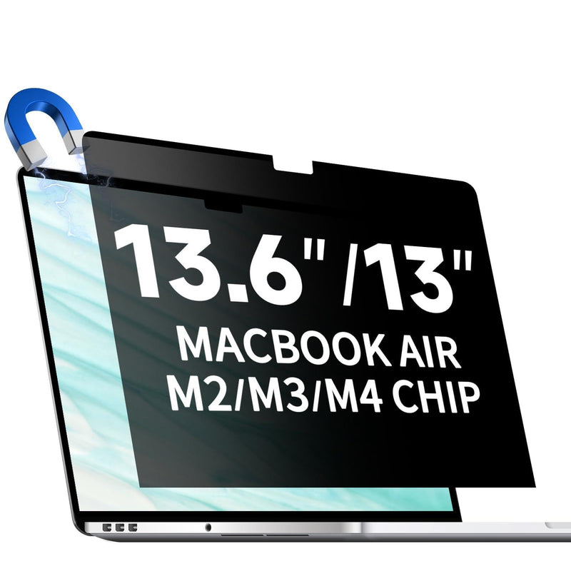 Magnetic Privacy Screen for MacBook Air 13.6/13 Inch (2022-2025, M2, M3, M4), Removable Matte Laptop Privacy Screen Anti Glare Blue Light Filter - Anti-Spy for Mac 13.6in Computer MacBook Air 13.6 Inch (2022-2025)