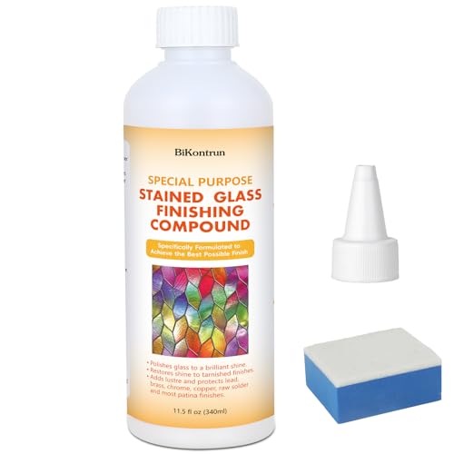Stained Glass Polish Finishing Compound, Professional Polish & Cleaner for Stained Glass, Restores Brilliant Shine Protects Finish, Removes Oxidation Tarnish Oil Film for Artists & Hobbyists