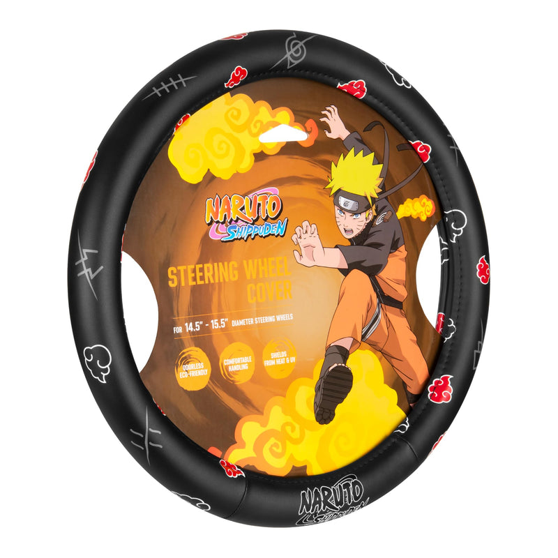 Naruto Shippuden Car Steering Wheel Cover, 15 Inch Anime Steering Wheel Cover, Cushioned Soft Comfortable Cover Anime Car Accessories for Men Women, Akatsuki Naruto Akatuski