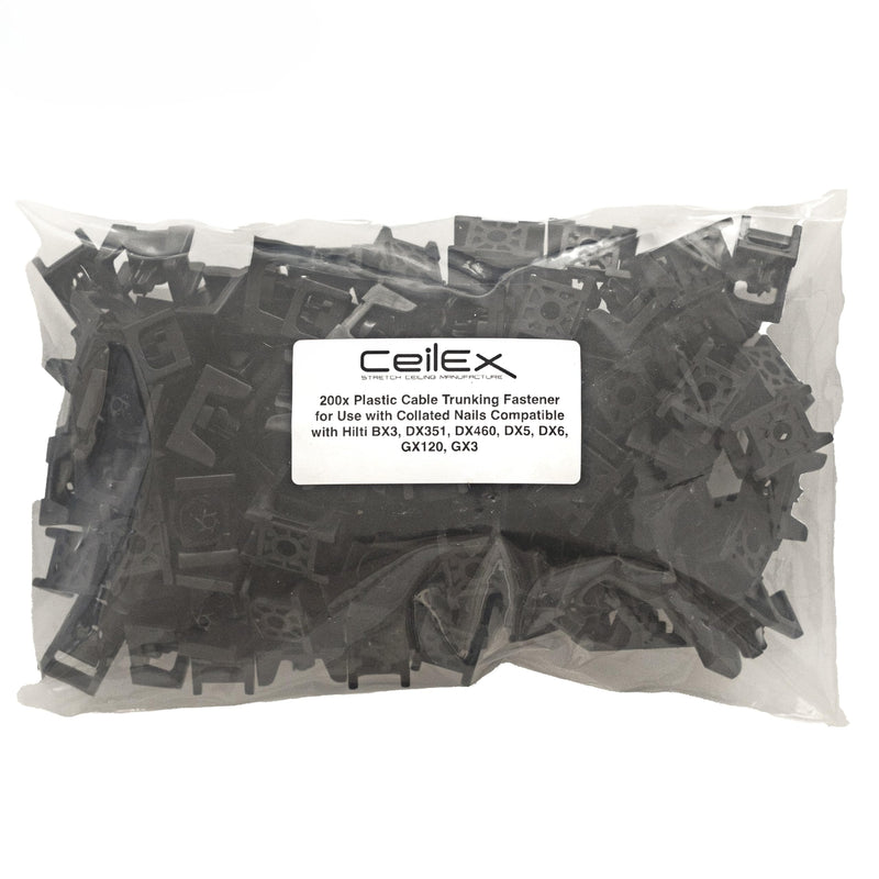 200x Plastic Cable Trunking Fastener for Hilti GX3/GX100/GX120 nails (Trunking) Trunking - 200 pcs