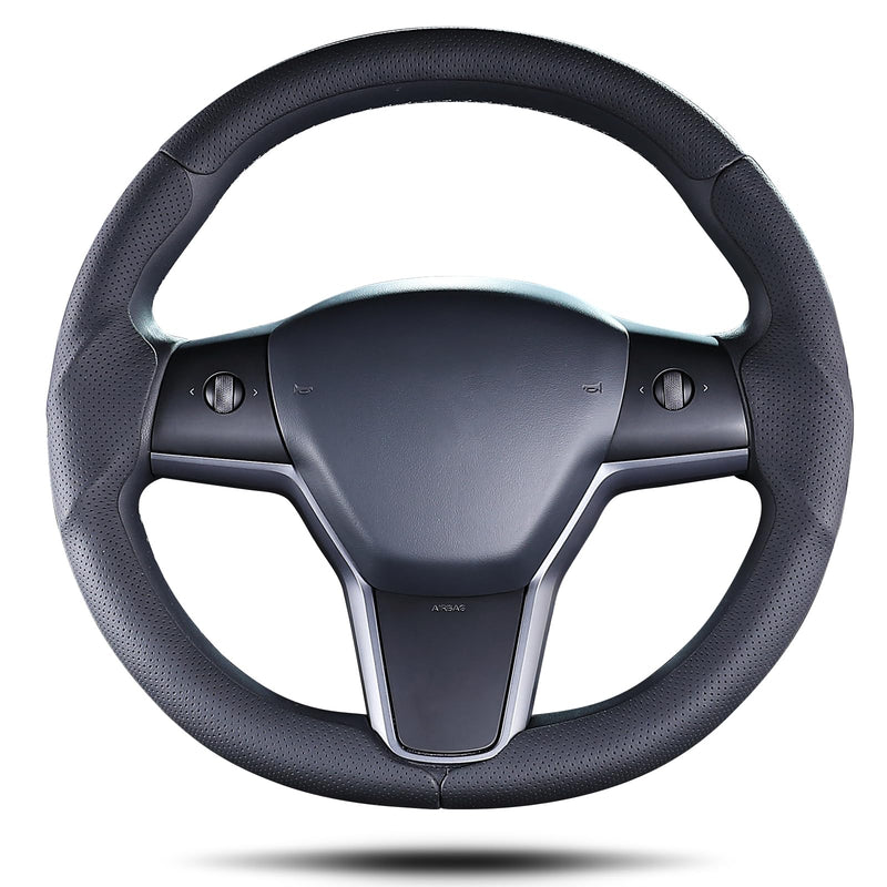 Steering Wheel Cover for Tesla Model 3(2017-2023) Model Y(2020-2024), Steering Wheel Accessories for Tesla Model 3/ Y Black Model 3 2017-2023/ Model Y 2020-2024