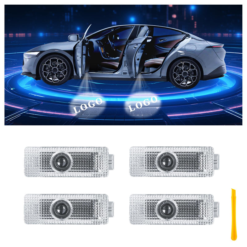 Car Door Lights Logo Projector Puddle Light Compatible with Multiple Model Accessories (Various Styles and Pack Sizes), No Fade 4K-HD Welcome light 4 RAN-GER-OVER Style