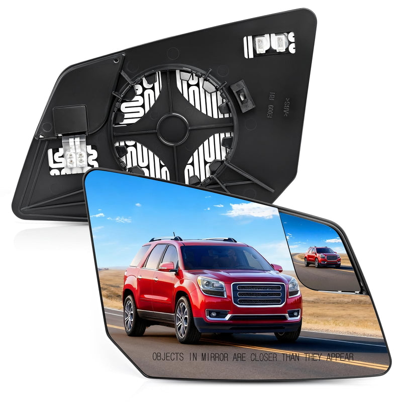 TOP-MAX Passenger Side Mirror Glass Replacement For GMC Acadia Chevy Traverse 2013-2017 Right Rearview Exterior Mirrors Power Heated Wide-Angle with Backing Plate right w/ small mirrors