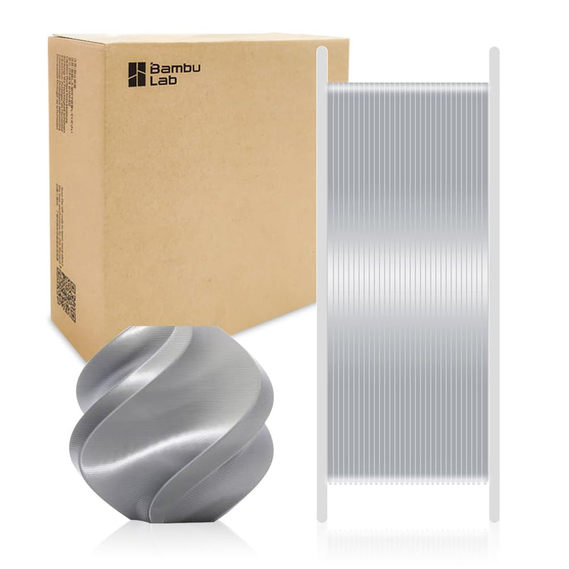 Bamboo Original PLA Silk+ Filament Glossy Silk Texture, Shining, Stronger Interlayer Bonding for Bambu Lab A1/A1 MINI/X1/X1C/P1P/P1S/AMS. 1.75mm High Speed & Easy Printing with RFID 1KG (Silver 13109) Silver 13109