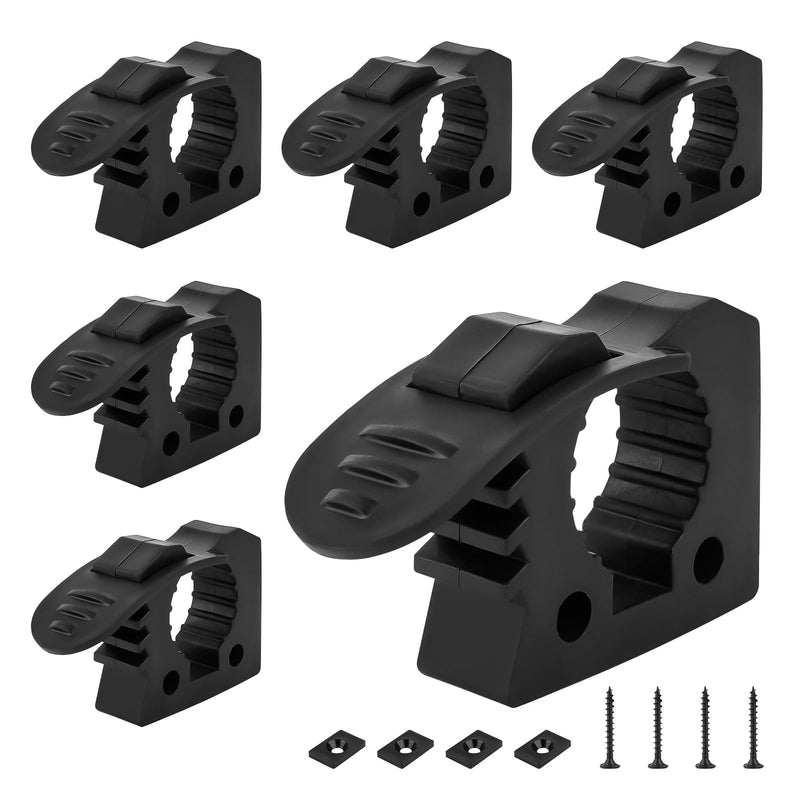 Kryonix Rubber Clamp (6 Pack) Adjustable Non-Slip Quick Release Mount, Fits 1.18“-1.57”diameter Handles, Heavy-Duty Tool Holder for Garage, Truck, RV, Boat, or Workshop 1.18"-1.57"-6Pack