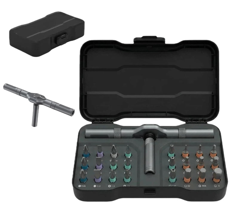 24 In 1 Magnetic Ratchet Screwdriver Set, Multi-Purpose Mini Screwdriver Set Suitable for Diy, Electronic Products, Watches, and Home Repairs Black