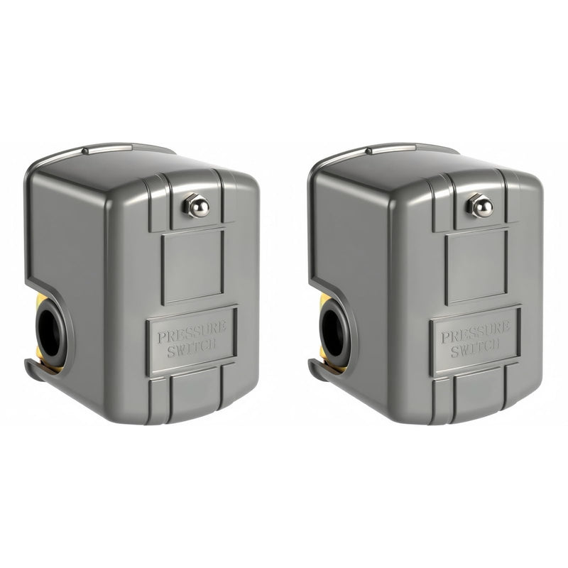 Water Well Pressure Control & Air-Pump Pressure Switch, 40-60 PSI, Adjustable Differential,1/4" Female NPT, Automatic (2 Pcs) 2 Pcs